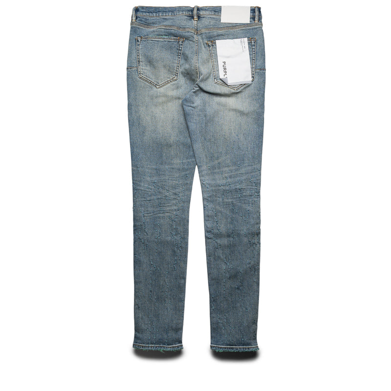 Purple Brand Low Rise Skinny Leg Color Weft Buckshot Jean - Mid Indigo