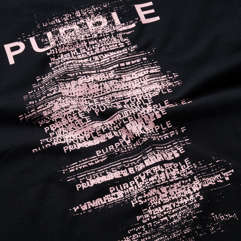 Purple Brand Scattered Wordmark Tee - Black
