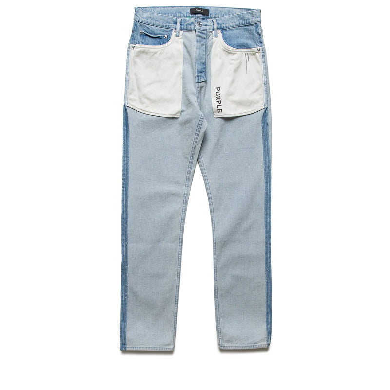 Purple Brand Mid Rise Slim Straight Leg Inside Out Jean - Light Indigo