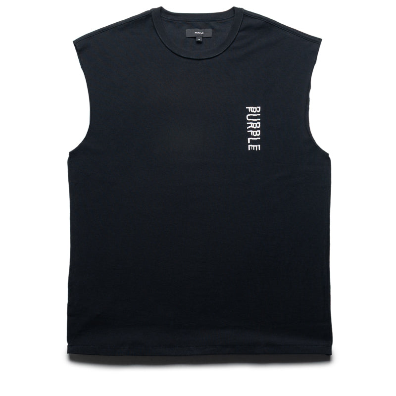 Purple Brand Pasted Wordmark Tank Top - Black