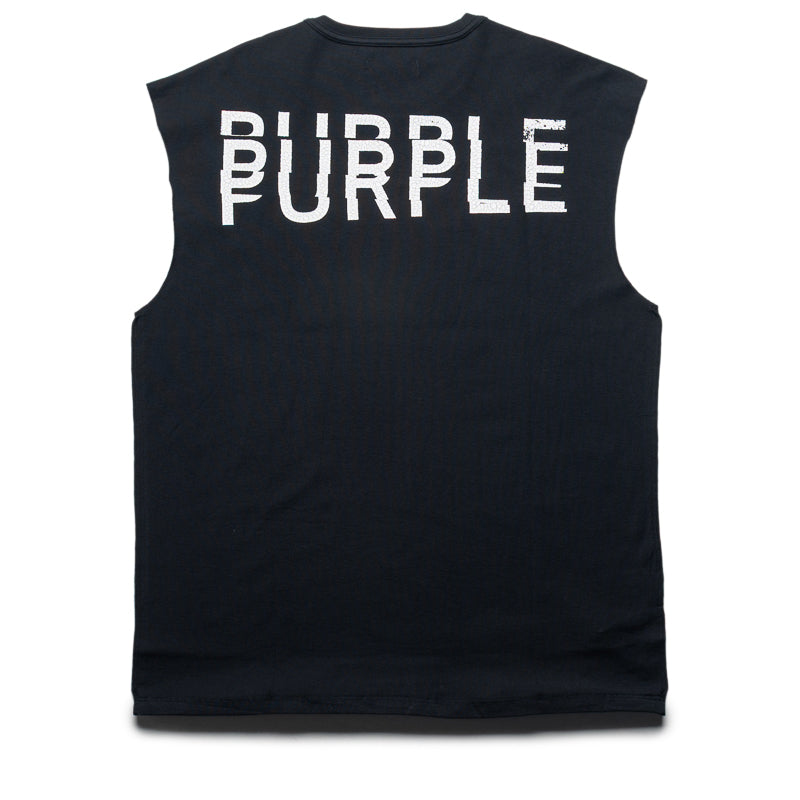 Purple Brand Pasted Wordmark Tank Top - Black