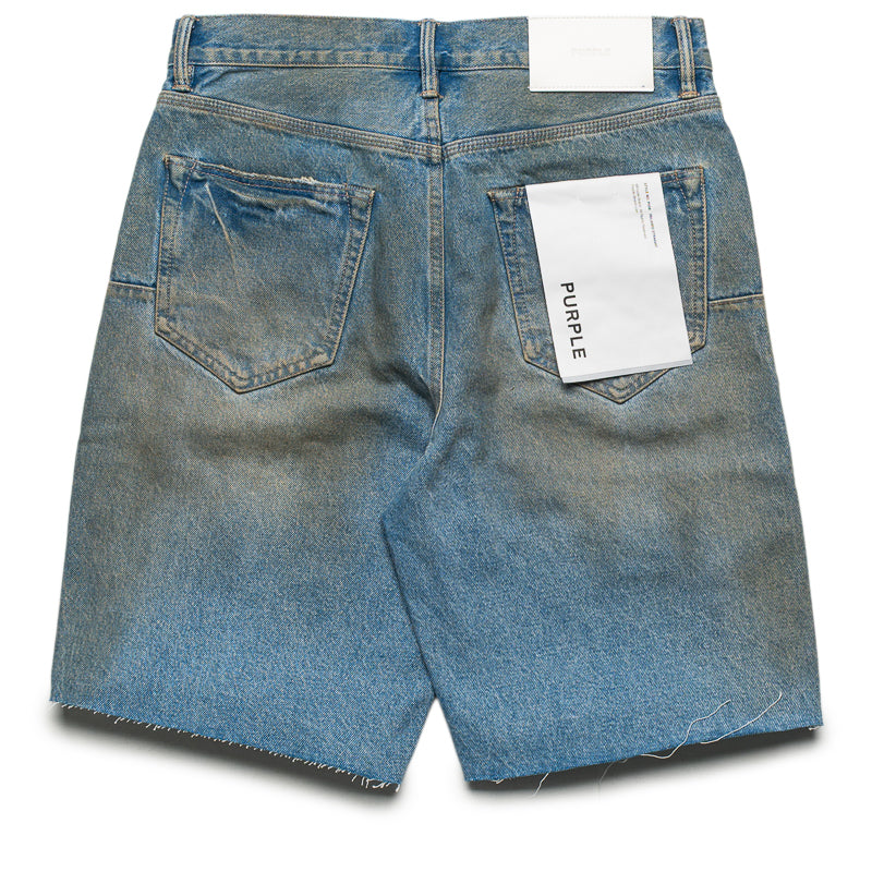 Purple Brand High Summer Destroy Denim Shorts - Mid Indigo