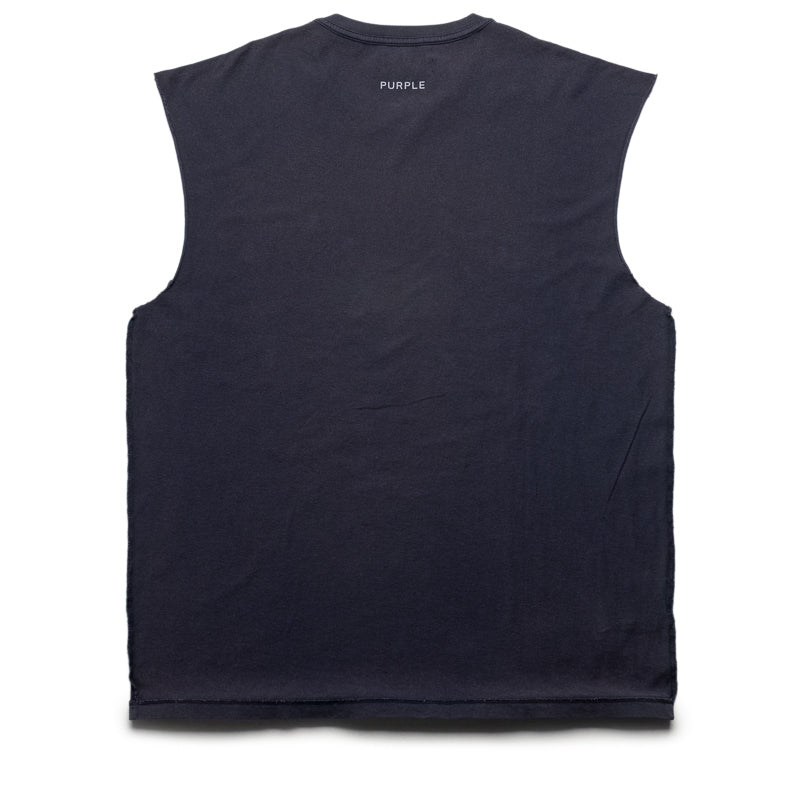 Purple Brand Flame Wordmark Tank Top - Navy