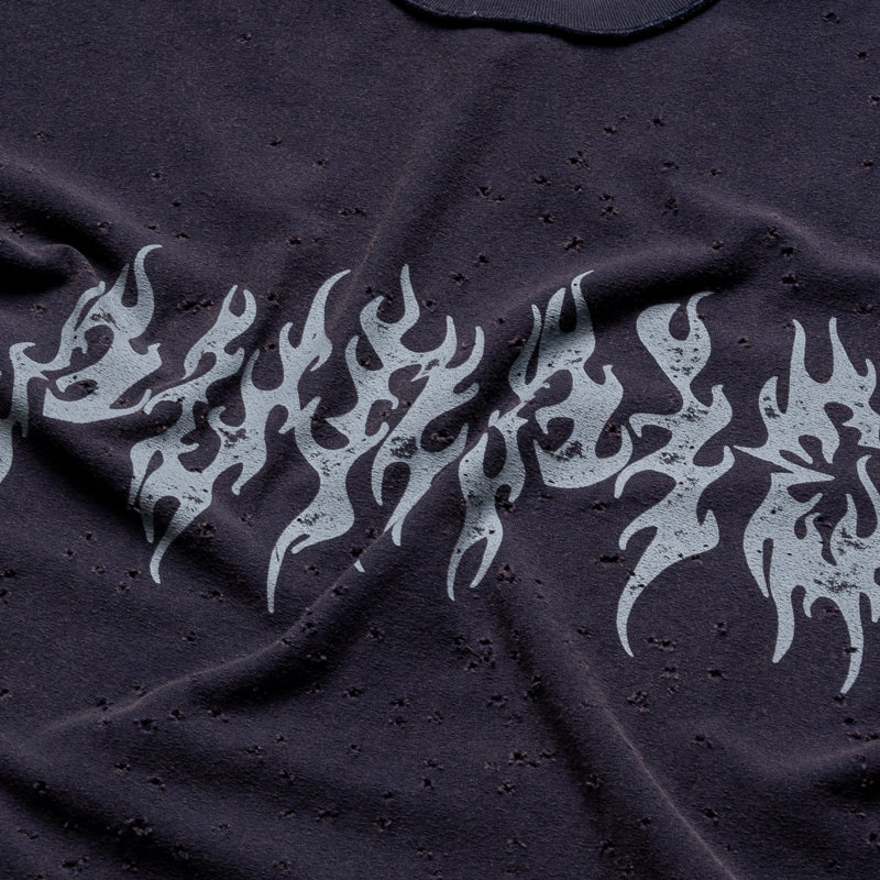 Purple Brand Flame Wordmark Tank Top - Navy