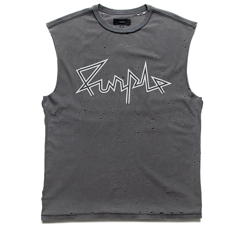 Purple Brand Voltage Script Tank Top - Grey