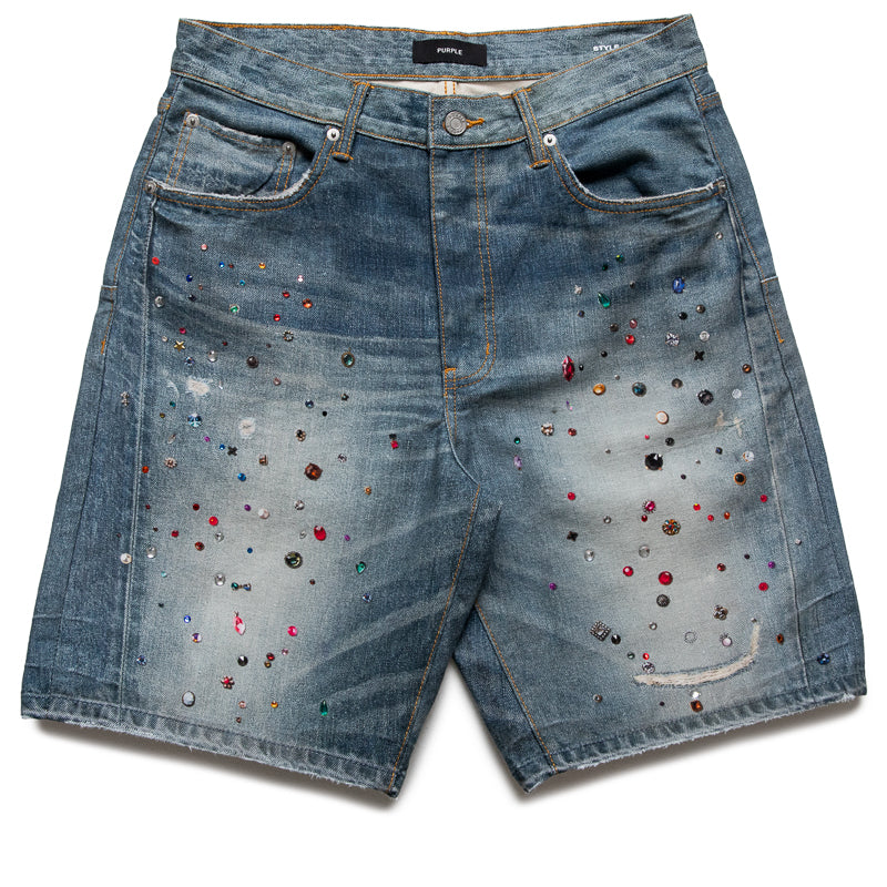 Purple Brand Jewel Denim Shorts - Light Indigo