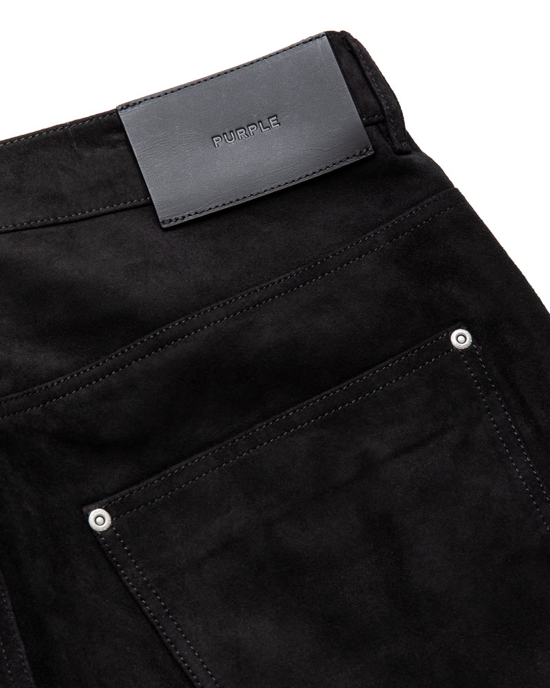 Purple Brand Leather Track Shorts - Black