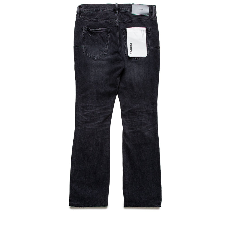 Purple Brand Low Rise Flared Leg Vintage Heavy Destroy Jean - Black
