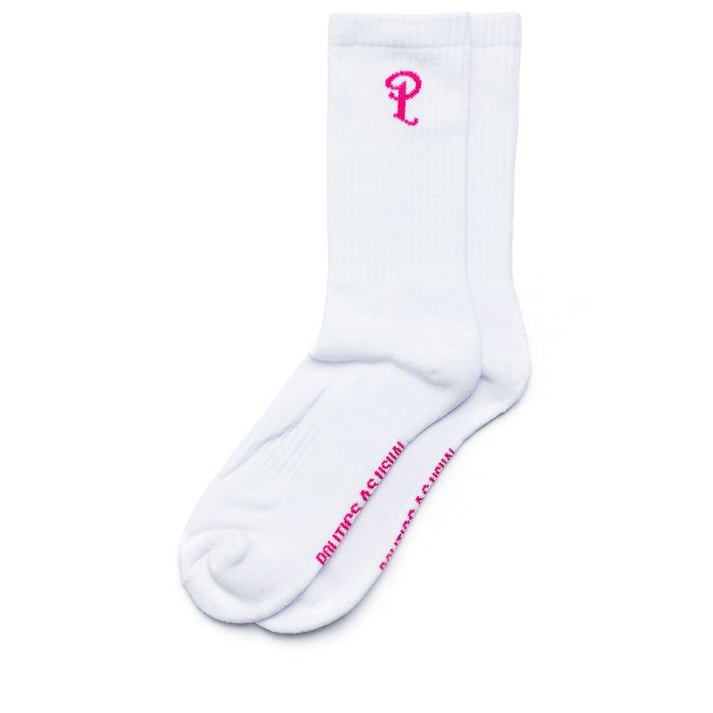 Politics LA Trainer P Logo Socks - White/Pink