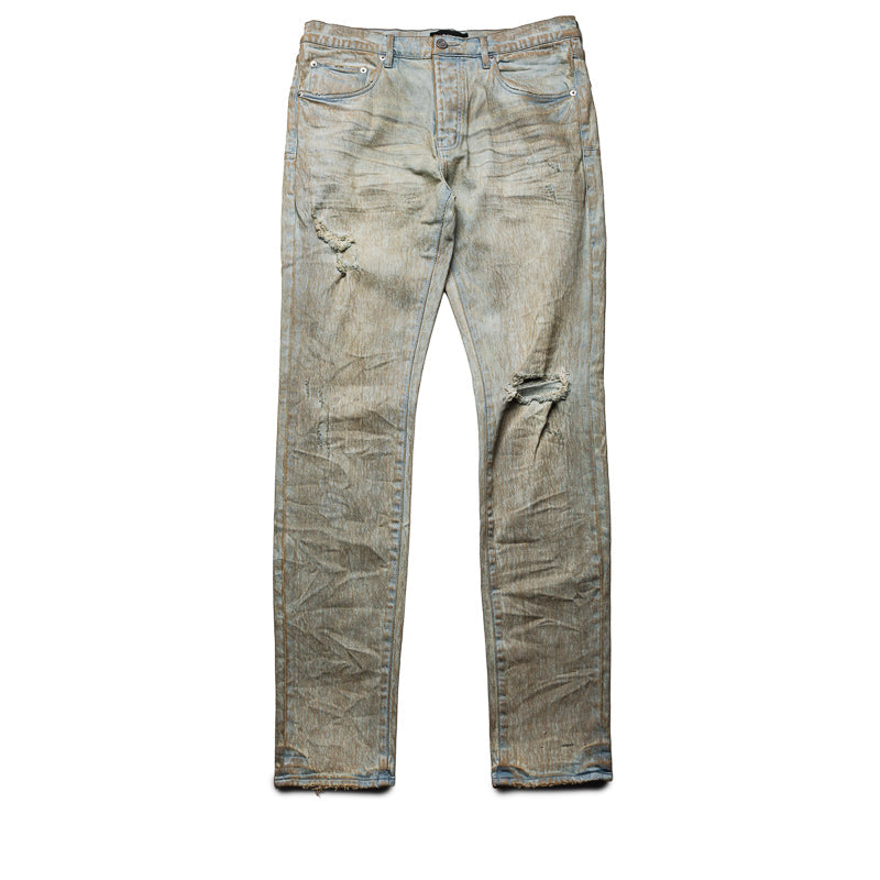 Purple Brand Low Rise Skinny Leg Mud Jean - Tan