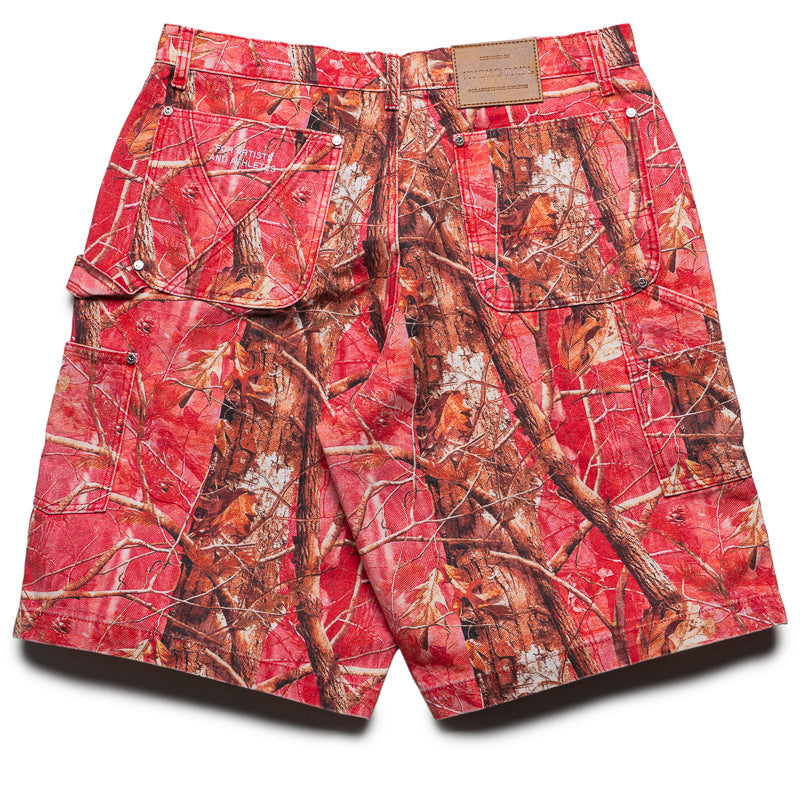 Ryoko Rain Tree Camo Double Knee Carpenter Shorts - Pink Camo