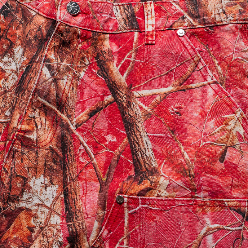 Ryoko Rain Tree Camo Double Knee Carpenter Shorts - Pink Camo