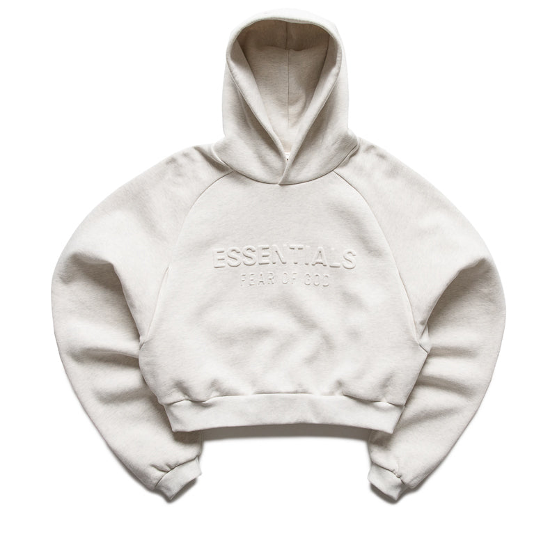 Women's Fear Of God Essentials Embossed 90's Raglan Hoodie - Oatmeal Heather