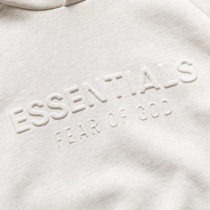 Women's Fear Of God Essentials Embossed 90's Raglan Hoodie - Oatmeal Heather