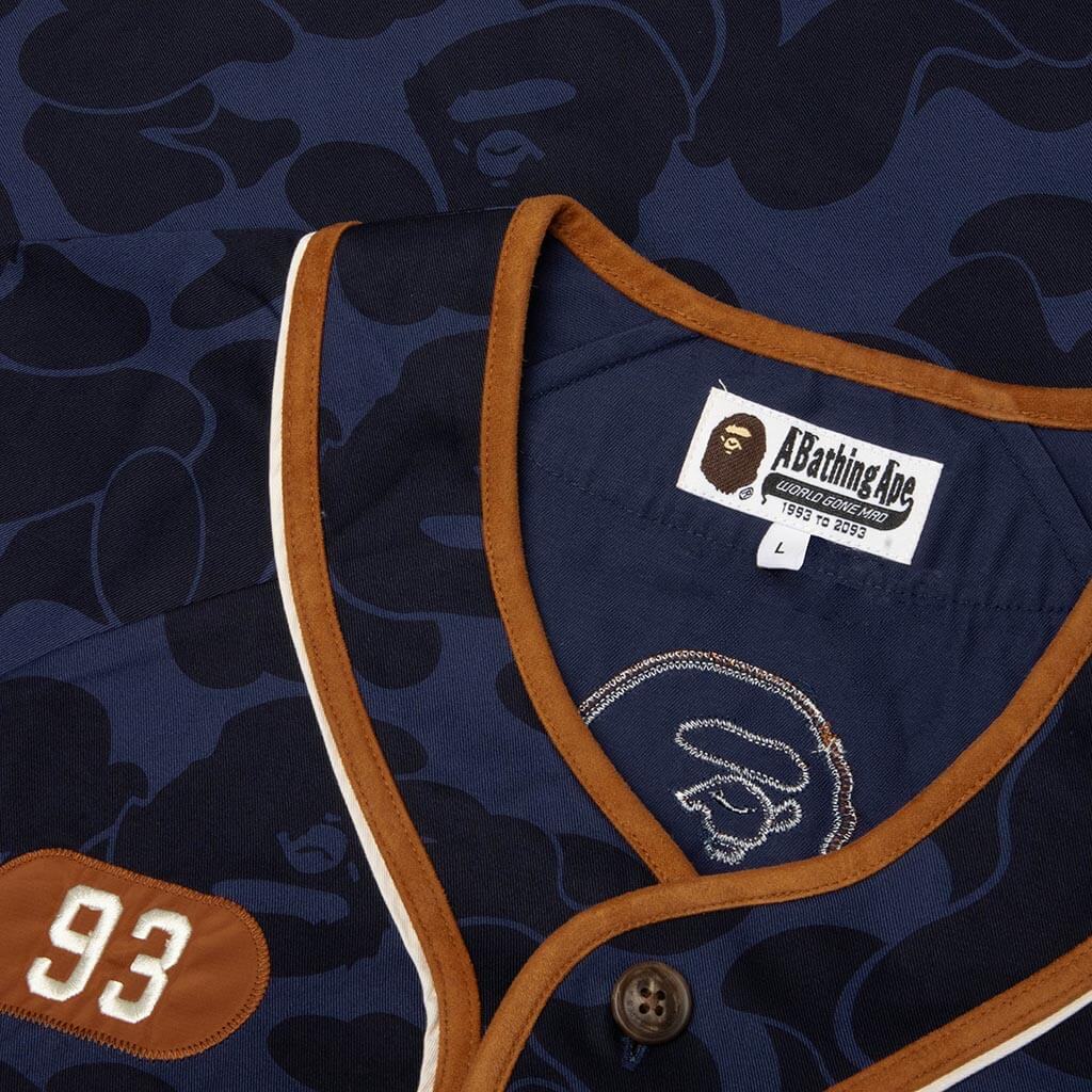 Solid Camo Multi Logo Baseball S/S Shirt - Navy