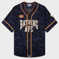 Solid Camo Multi Logo Baseball S/S Shirt - Navy