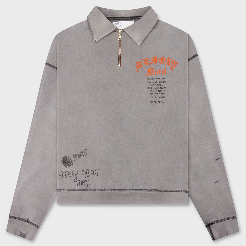 Sorry 'Bout That 1/4 Zip Crewneck - Gray