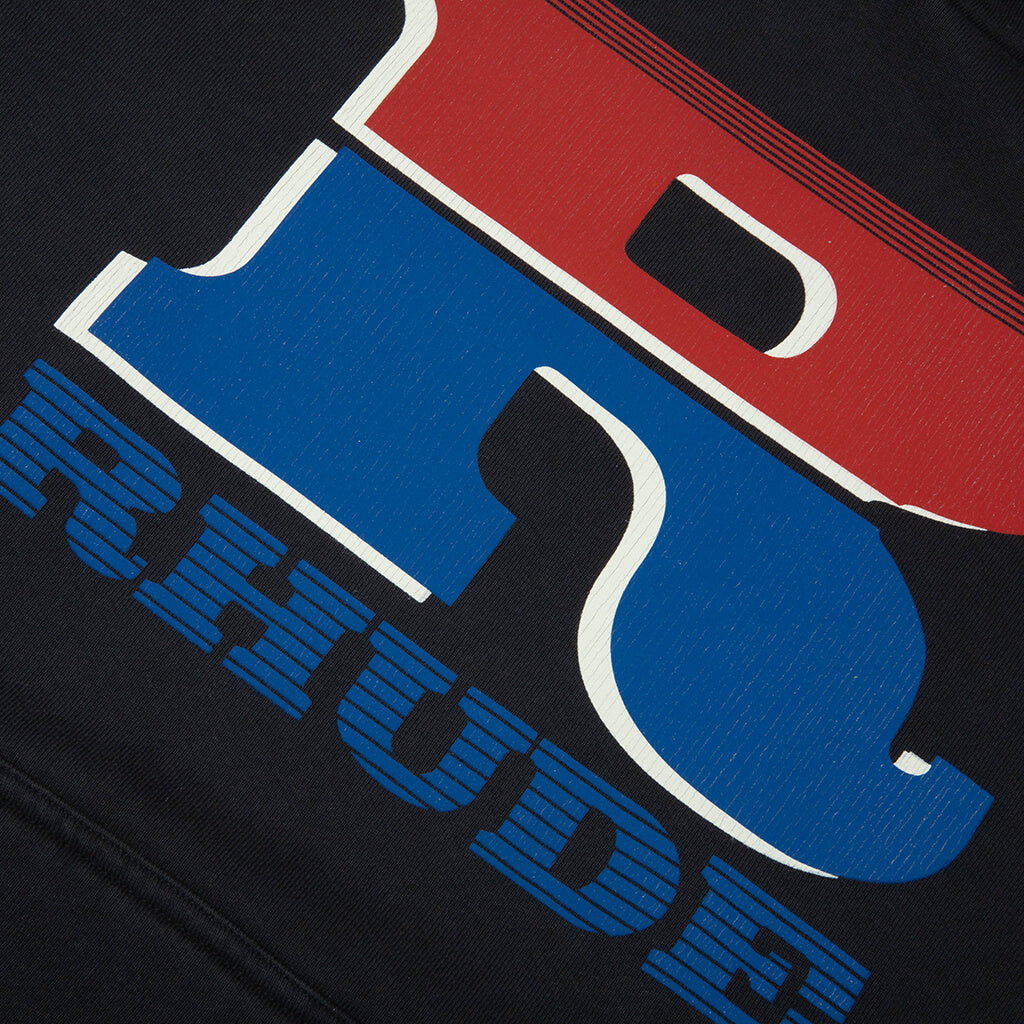 Split Petrol Logo Hoodie - Vintage Black/Red/Blue