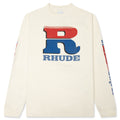 Split Petrol Logo L/S Tee - Vintage White/Red/Blue