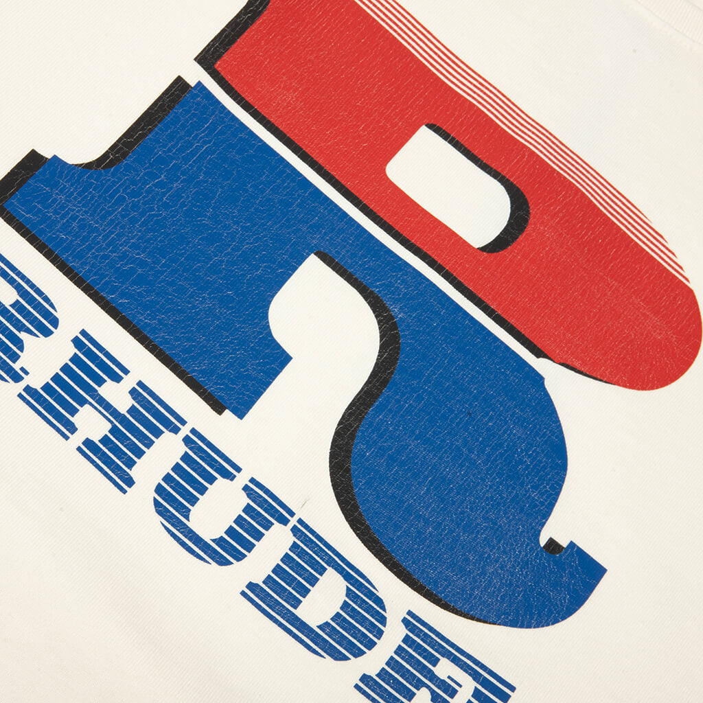 Split Petrol Logo L/S Tee - Vintage White/Red/Blue