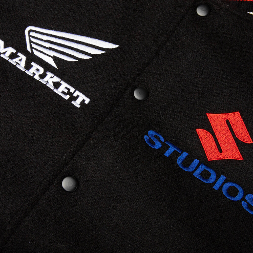 Sponsorship Varsity Jacket - Black/Blue