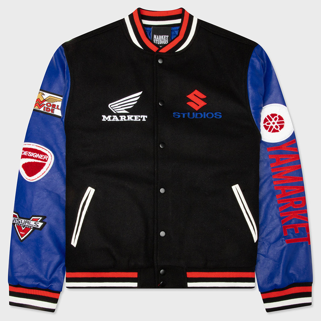 Sponsorship Varsity Jacket - Black/Blue