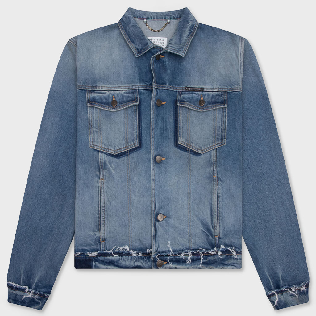 Denim Caban Jacket - Washed Blue