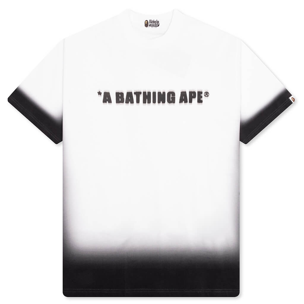 Spray Print Bathing Ape Logo Relaxed Fit Tee - Black
