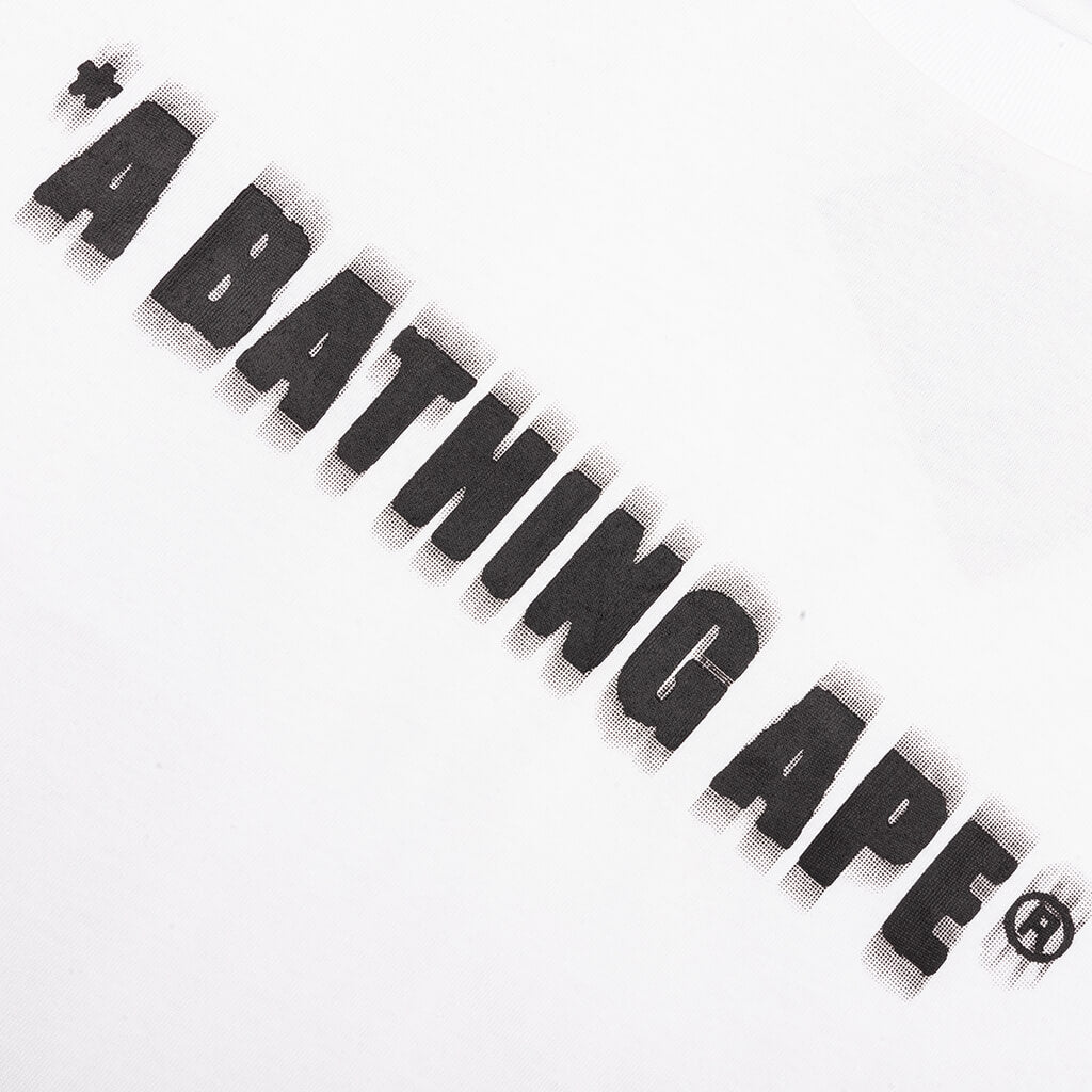Spray Print Bathing Ape Logo Relaxed Fit Tee - Black