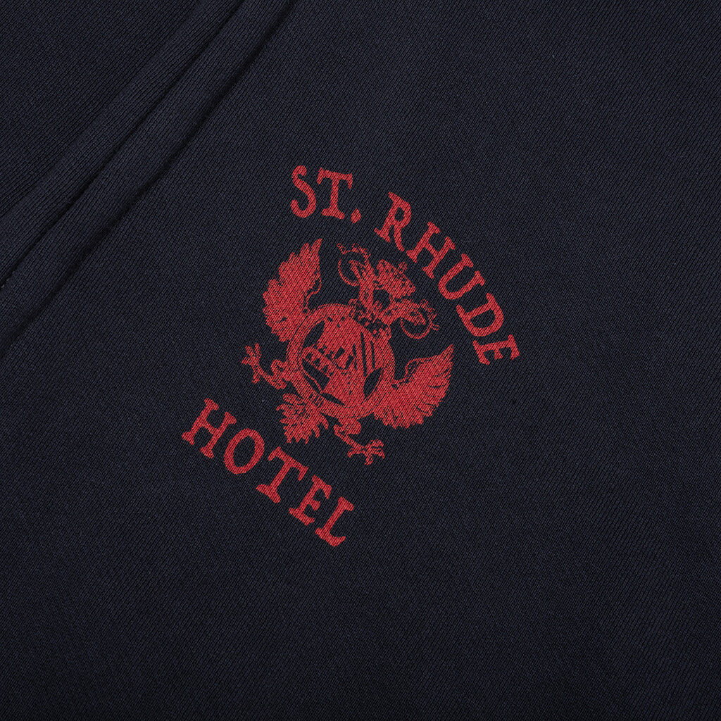 St. Rhude Seal Zip Up Hoodie - Vintage Black/Red