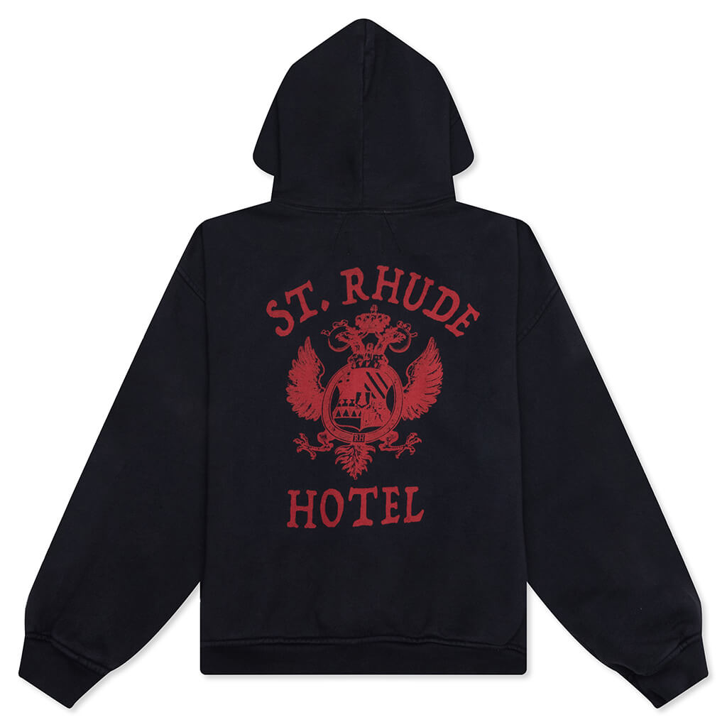 St. Rhude Seal Zip Up Hoodie - Vintage Black/Red