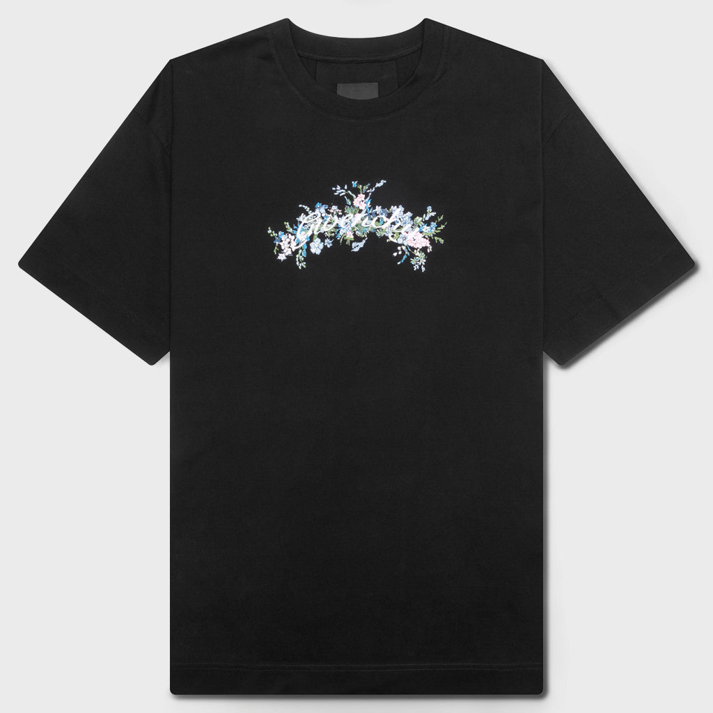 Flowers Cotton T-Shirt - Black