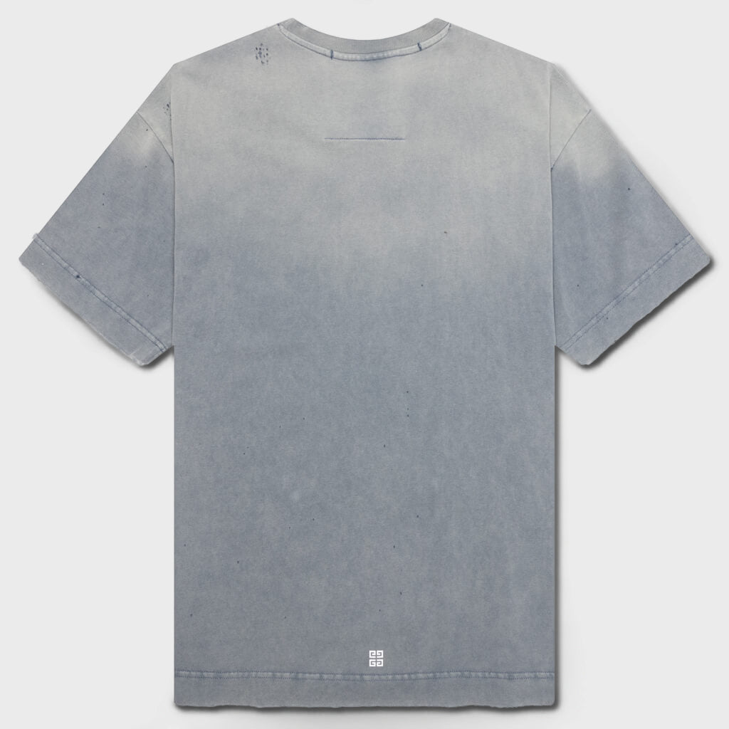 Distressed Logo T-Shirt - Military Blue