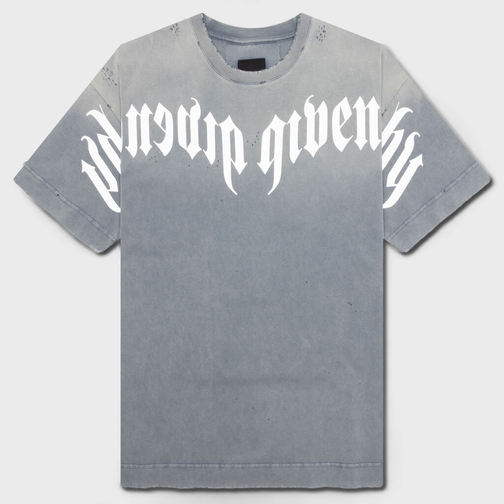 Distressed Logo T-Shirt - Military Blue
