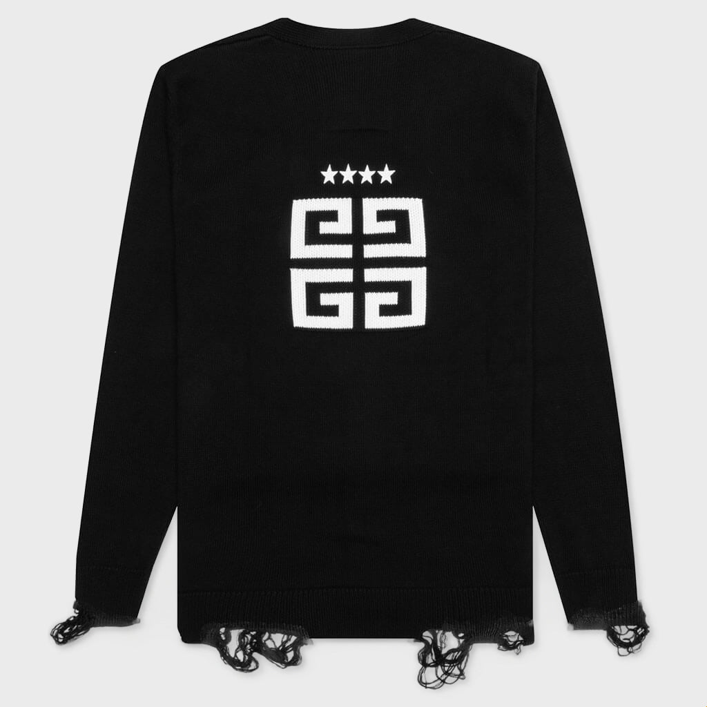 Star Embroidered 4G Logo Cardigan - Black/White