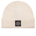 Full Rib Wool Beanie - Natural White