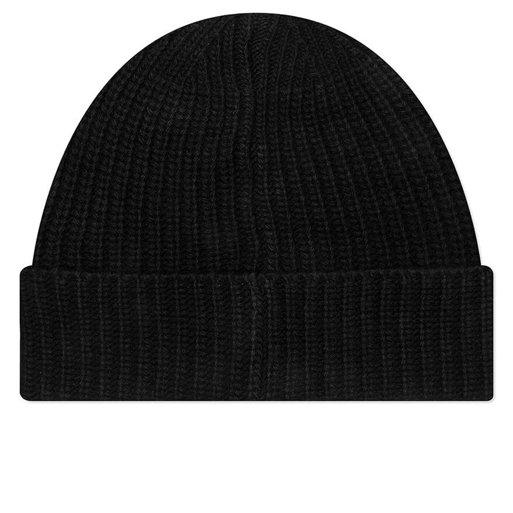 Ribbed Geelong Wool Beanie - Black