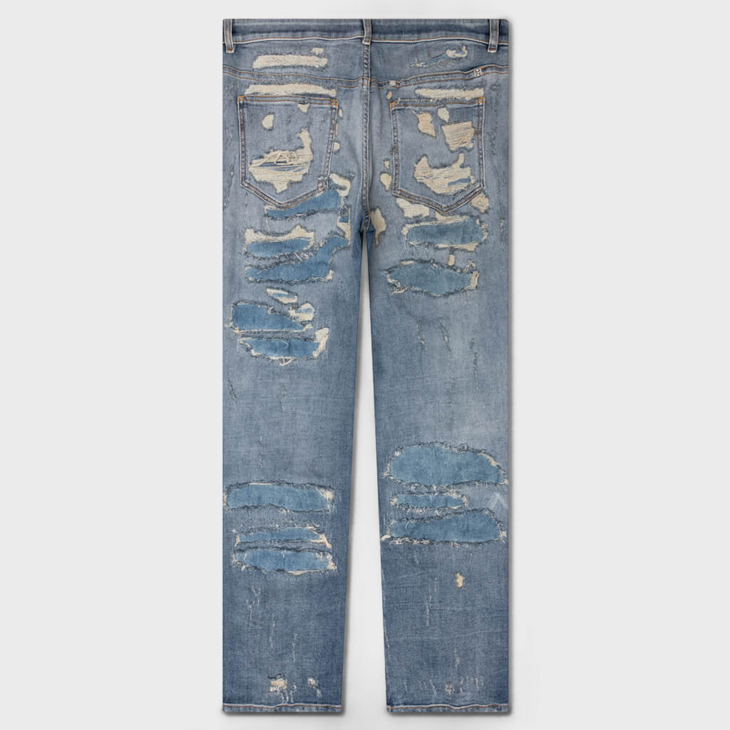 Straight Fit 5 Pocket Trousers - Light Blue