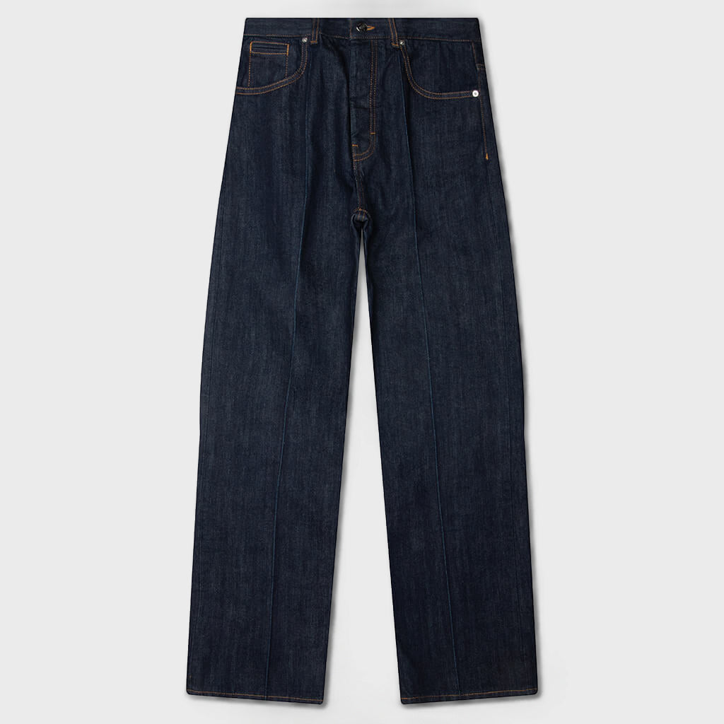 Straight Leg Jeans - Dark Blue