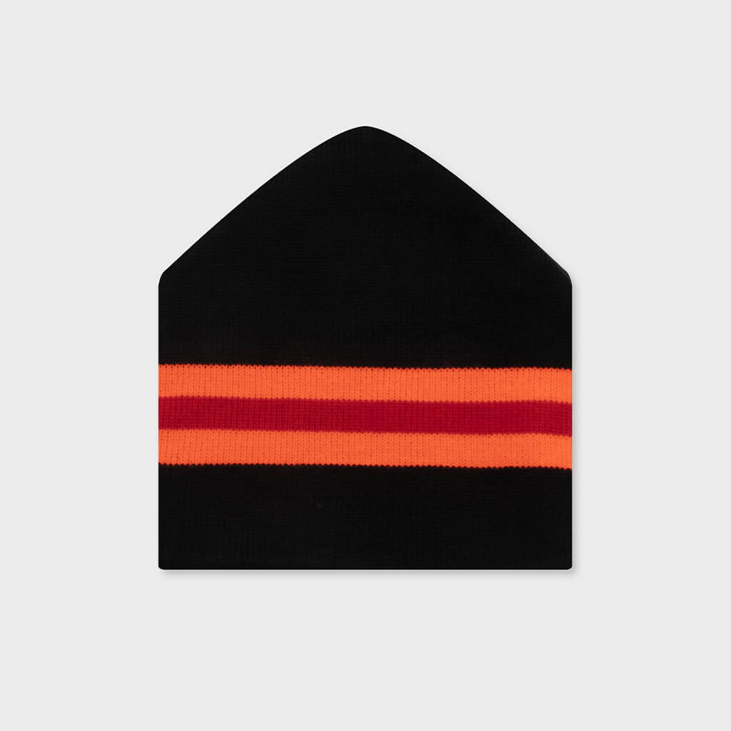 Stripe Ski Beanie - Black