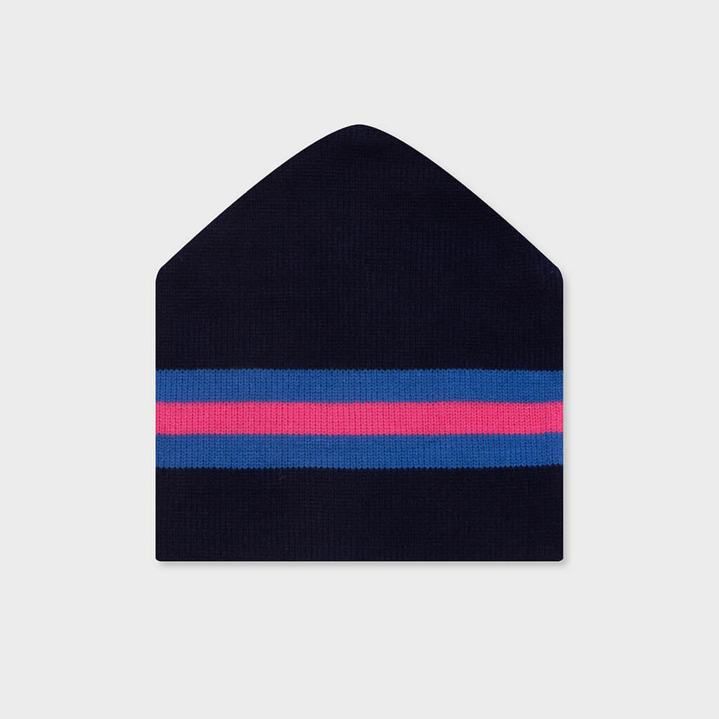 Stripe Ski Beanie - Navy