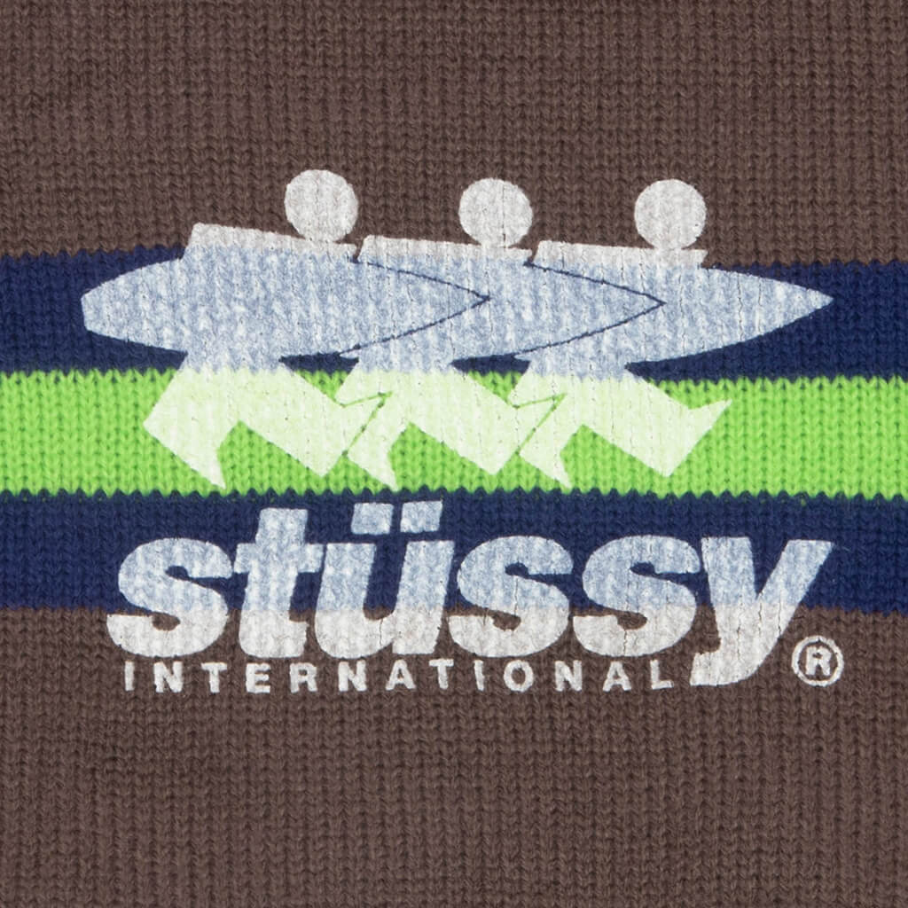 Stripe Ski Beanie - Tan