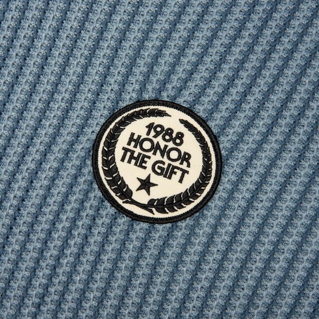 Striped Knit Polo - Indigo