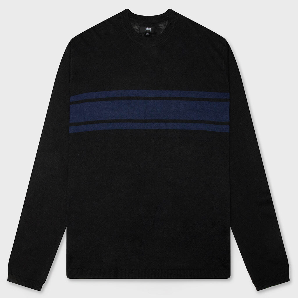 Lightweight Striped Sweater - Black
