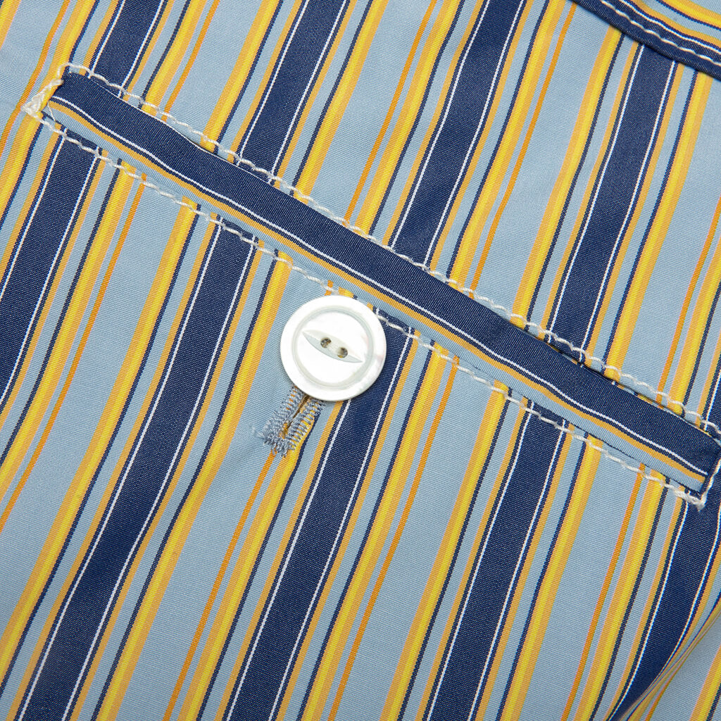 Striped Poplin Trousers - Baltic