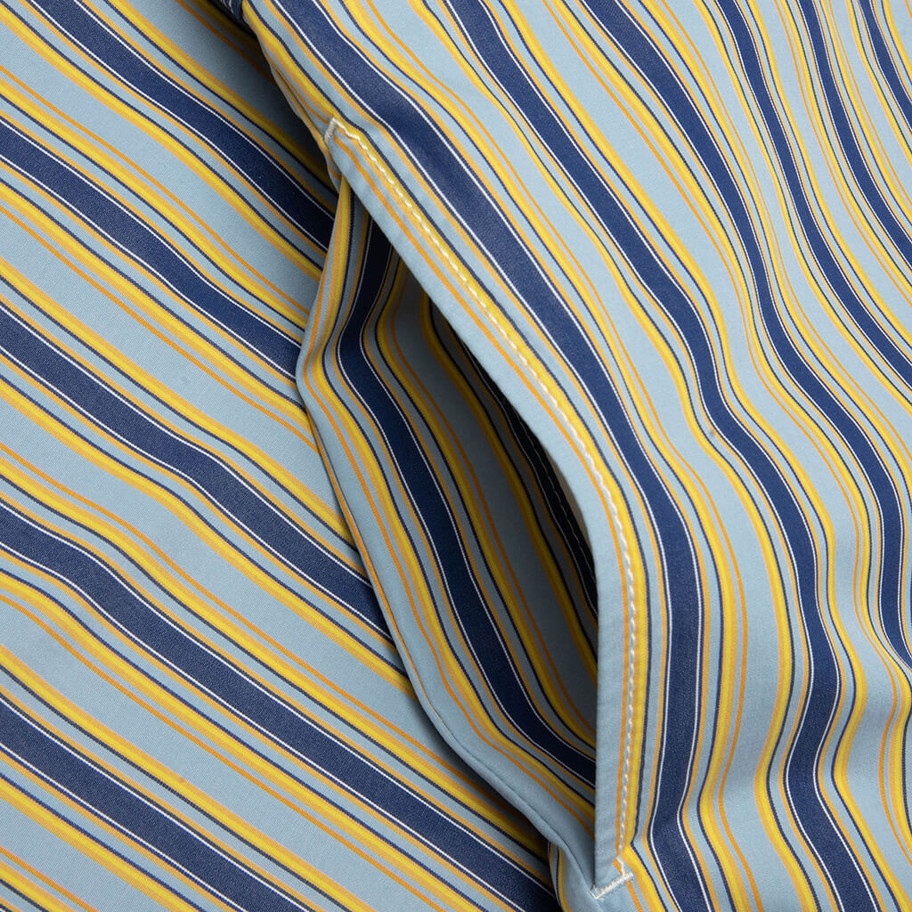 Striped Poplin Trousers - Baltic
