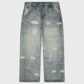 Studded Face Jeans - Blue