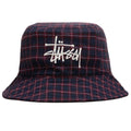 Basic Plaid Bucket Hat - Navy