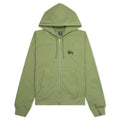 Basic Stussy Zip Hoodie - Moss