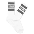 Stripe Crew Socks - White/Grey